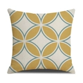Linen geometric pillowcase with yellow and teal circular patterns for sofa decor - Cotton Linen 45*45cm (Cover Only) / Yellow Green Circular Pattern (SXYM14-6)