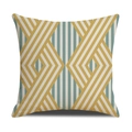 Nordic geometric linen pillowcase with mustard yellow and grey-blue abstract pattern - Cotton Linen 45*45cm (Cover Only) / Ochre Blue Gray Diamond Vertical Stripe (SXYM14-13)