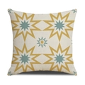 Nordic geometric linen pillowcase with yellow and grey star pattern on white background - Linen 45*45cm (Pillowcase Only, No Core) / Yellow Blue-Gray Octagonal Star Pattern (SXYM14-39)