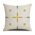 Nordic geometric linen pillowcase with yellow and grey petal pattern on white background - Linen 45*45cm (Pillowcase Only, No Core) / Yellow Blue-Gray Cross Symmetric Geometric (SXYM14-26)