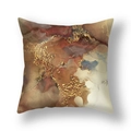 Federa cuscino astratta geometrica con accenti in lamina d'oro nei toni terra e beige - 45*45cm (Inserto non incluso) / Arte Fluida Marrone Rossastro Beige (DM253-28)