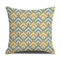 Linen pillow cover with Nordic geometric yellow and grey arrow patterns on white background - Linen 45*45cm (Without Core) / Yellow Gray-Blue Arrow Geometric (SXYM14-5)