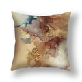 Federa per cuscino quadrata con moderno motivo marmorizzato blu e oro su sfondo bianco - 45*45cm (Inserto non incluso) / Vena d'Oro Astratta Blu Marrone (DM253-25)