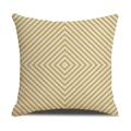 Nordic geometric ginger and cream diamond pattern linen cushion cover for sofa - Linen 45*45cm (Without Core) / Ginger White Geometric Rhombus Stripes (SXYM14-31)