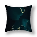 Federa quadrata in velluto con stampa astratta sabbia verde scuro e dettagli oro - 45*45cm (Inserto non incluso) / Verde Scuro Navy Sabbia d'Oro (DM253-12)
