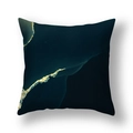 Fodera per cuscino quadrata moderna con trama marmo blu scuro ed eleganti linee dorate - 45*45cm (Inserto non incluso) / Navy Nero Marmo d'Oro (DM253-18)