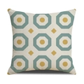 Linen pillow cover with Nordic geometric pattern in teal and gold octahedron shapes - Linen 45*45cm (Without Core) / Dark Blue-Green Golden Octagonal (SXYM14-9)