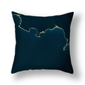 Fodera per cuscino quadrata blu navy e oro con motivo geometrico astratto - 45*45cm (Inserto non incluso) / Motivo Marmo Navy Oro (DM253-15)