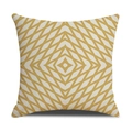 Linen pillow cover with Nordic geometric diamond pattern in ginger yellow and beige - Linen 45*45cm (Without Core) / Ginger White Radial Rhombus (SXYM14-4)