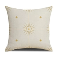 Linen pillowcase with golden sunburst geometric pattern on a beige square cushion cover - 45x45CM (No Core) / Cream White Golden Starburst (SXYM14-24)