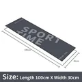 Dark gray microfiber sport towel with Sport Time text, sized 100x30cm for fitness - 100*30cm / Dark Grey and Light Grey