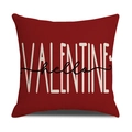 Fodera per cuscino quadrata rossa per San Valentino con scritta artistica bianca - Fodera per Cuscino Senza Nucleo / Design Romantico di San Valentino Rosso (22YM34-1)