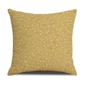 Nordic geometric linen pillow cover in mustard yellow with white spiral vine patterns - 45x45CM (No Core) / Mustard Yellow White Vine (SXYM14-17)