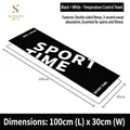 Mikrofaser-Sporthandtuch mit Sport Time-Aufdruck in Schwarz-Weiß, 100x30 cm groß - 100*30cm / Schwarz + Weiß