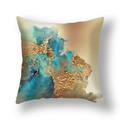 Federa quadrata moderna con design artistico astratto fluido blu e oro - 45*45cm (Inserto non incluso) / Royal Blu Marmo d'Oro (DM253-8)