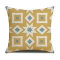 Nordic geometric linen pillowcase with mustard yellow and teal star pattern - 45x45CM (No Core) / Mustard Yellow Blue White Star (SXYM14-38)