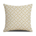 Nordic linen pillowcase with yellow geometric interlocking rings on off-white base - 45x45CM (No Core) / Cream Yellow Ring Geometric (SXYM14-12)