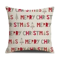 Funda de cojín de lino Feliz Navidad con estampado de árbol rojo para decoración hogar - Lino 45*45cm (Funda de almohada individual, sin relleno) / Estilo Simple Rojo Gris Árbol Navidad Merry Christmas (SXYM40-27)