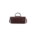 Dark brown faux leather crossbody bag with snake skin embossing and top handle - Burgundy