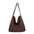 Stilvolle Hobo-Tasche mit Leopardenmuster und großem Fassungsvermögen für Damen im Alltag - Braun