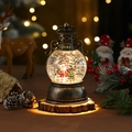 Beleuchtete Vintage Weihnachts-Laterne mit wirbelndem Schnee und Weihnachtsmann - Weihnachtsmann