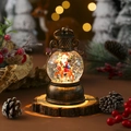Vintage bronze musical Christmas lantern with Santa riding a reindeer and swirling glitter - Santa Riding Reindeer (8*8*15cm 460g)