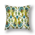 Detail of floral paisley throw pillow with abstract watercolor patterns on soft fabric - Watercolor Paisley Rhombus Pattern (23CR13-1)