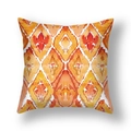Detail of soft watercolor ikat geometric diamond print on decorative throw pillowcase - Ikat Geometric Rhombus Pattern (23CR13-3)