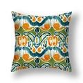 Short plush sofa pillow cover with colorful tie-dye style floral graffiti print - Abstract Watercolor Ethnic Texture (23CR13-4)