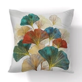 Fodera per cuscino moderna in peluche con motivi di foglie di ginkgo blu e oro - Foglia di Ginkgo Multicolore(21RC4-6)