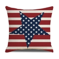 Patriotic Independence Day pillow cover with red white stripes and blue star print - Star in Star Stripes Style (23YM8-12)
