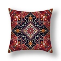 Detail of Persian style red cushion cover with intricate ethnic geometric print patterns - Turkish Carpet Red (23CR9-34)