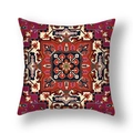 Square Persian style cushion cover with red ethnic geometric floral patterns for sofa - Symmetrical Kaleidoscope Red (23CR9-19)