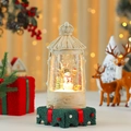 Retro Weihnachts-Schneekugel Laterne mit warmem LED-Licht und Samtfuß-Dekoration - Schneemann