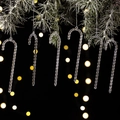 Lot de 6 ornements de Noël en acrylique transparent avec spirale dorée sur sapin de Noël - Transparent