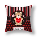 Fodera per cuscino San Valentino con orsetto e scritta 'Be Mine' su sfondo decorato - 45x45cm Peluche Corto / Orsetto Be Mine (22DM16-18)