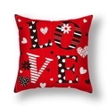 Fodera per cuscino quadrata rossa di San Valentino con stampa colorata LOVE - 45x45cm Peluche Corto / LOVE Parola d'Arte (22DM16-20)