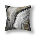 Square pillowcase with black, white, and gold marble pattern for home decor - Black White Gray Gold Luxury Texture (22SX33-18)