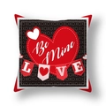 Fodera per cuscino San Valentino con cuore Be Mine e trama stampata XOXO - 45x45cm Peluche Corto / Be Mine Bandierine Cuore (22DM16-25)