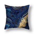Navy and purple marble print pillowcase with luxury gold foil geometric accents - Blue Purple Gold Foil Agate Texture (22SX33-27)