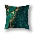 Abstract green marble throw pillow cover with golden texture and flowing black veins - Green Black Gold Sand Agate Art Texture (22SX33-30)