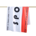 Quick-dry microfiber beach towel in red and white with Sport Is Power slogan - 80x160cm / White