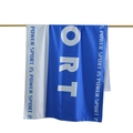 Navy blue and white oversized sand-free beach towel with bold SPORT lettering - 80x160cm / Blue