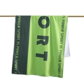 Green and gray microfiber sand-free beach towel with bold power sport letter printing - 80x160cm / Turquoise Green