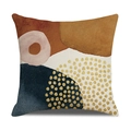 Morandi abstrakter Kissenbezug mit rotbraunen und blauen geometrischen Mustern - 45x45cm / Moderner Abstrakt Geometrischer Stil 2 (23YM7-2)