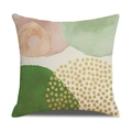 Moderner Kissenbezug aus Leinen im Morandi-Stil mit abstrakten Aquarellmustern in Rosa - 45x45cm / Moderner Abstrakt Geometrischer Stil 7 (23YM7-7)