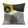 Moderner abstrakter Kissenbezug mit gelben und grauen geometrischen Mustern - 45x45cm / Moderner Abstrakt Geometrischer Stil 14 (23YM7-14)