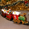 Treno natalizio rosso classico con binari per la decorazione festiva della base dell'albero - Set Treno Elettrico di Natale (横四二 轨道火车)