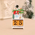 Adventskalender aus Holz mit Schneemann-Motiv, rotem Mantel und Weihnachts-Schild - Schneemann-Stil