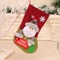 Calcetín de Navidad grande rojo y verde con Papá Noel 3D y pancarta de felicitación - Estilo Papá Noel (32*19cm)